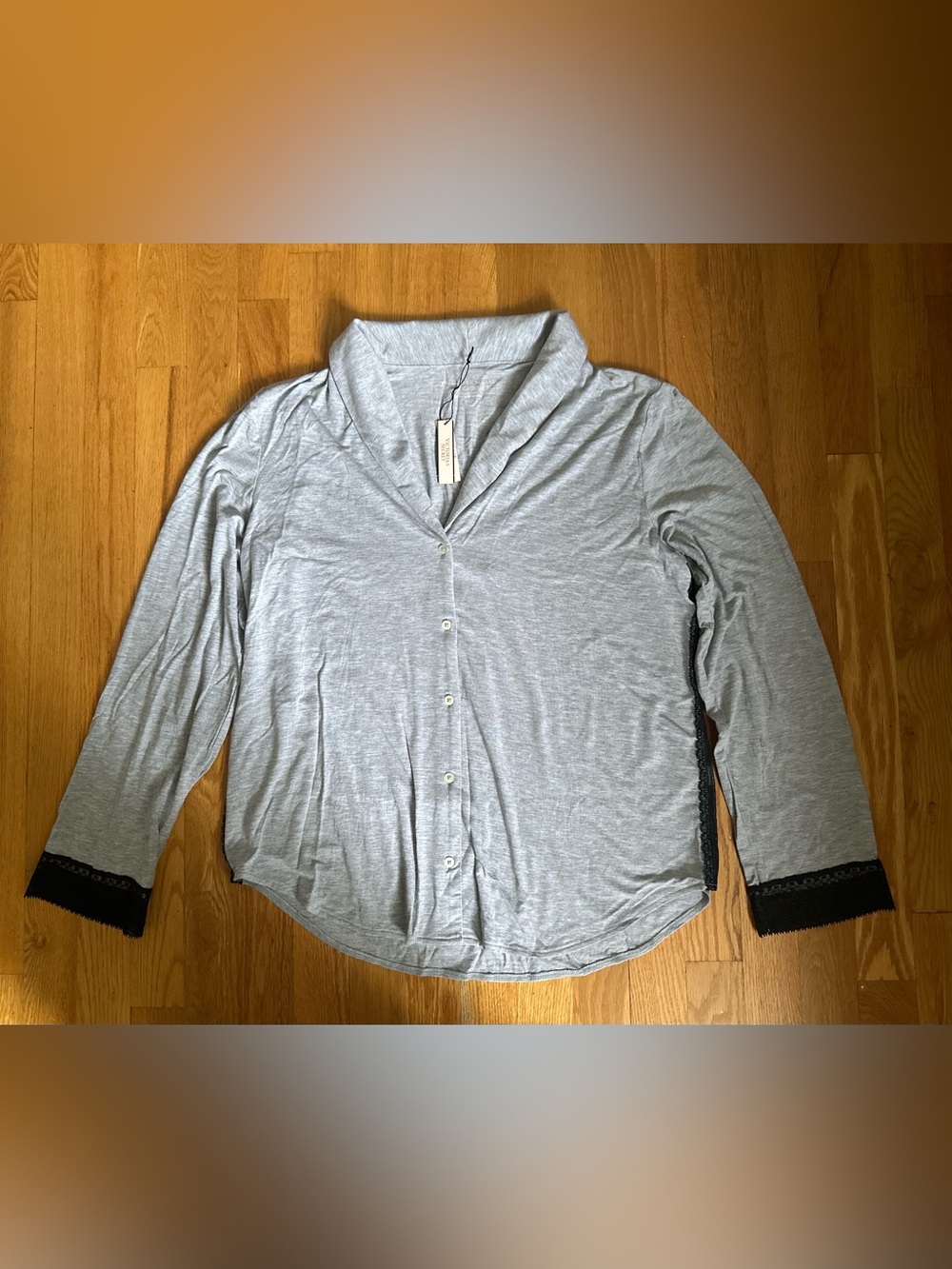 Victoria’s Secret Light Gray Button-Up Pyjama Top